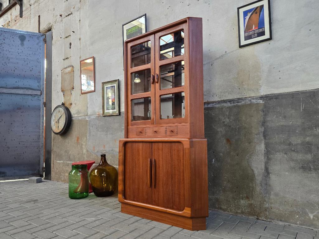 Dyrlund Deens Design Hoek Vitrine Kast | Teak Vitrinekast, Gebruikt, Ophalen of Verzenden, Glas, 150 tot 200 cm