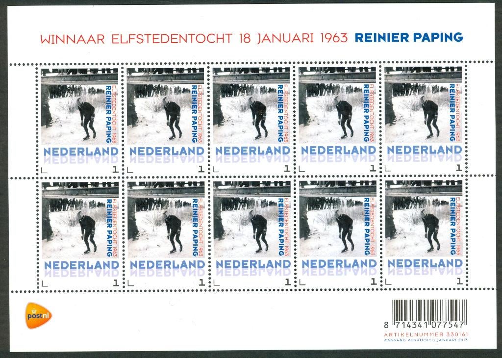 Ned. NVPH V3012 10 x Reinier Paping 2013, Postzegels en Munten, Postzegels | Nederland, Ophalen of Verzenden, Na 1940, Postfris
