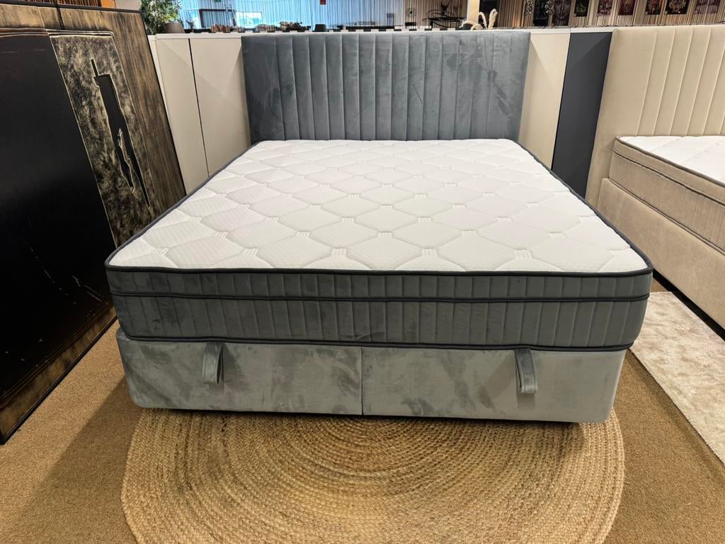 Boxspring/Baza met opbergruimte 160cm Direct/leverbaar E7323, Huis en Inrichting, #Boxspring#Opbergbox#opbergruimte#Bazabox#160#Grijs