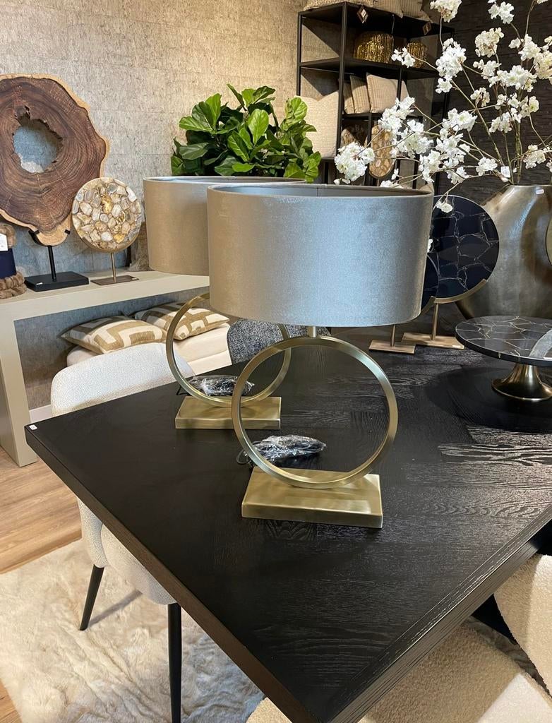 Light & Living tafellamp velours brons Dubbelman Design, Ophalen, Hotelchique, Zo goed als nieuw, Stof