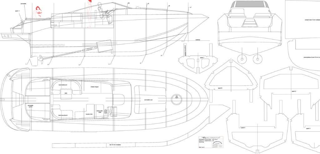 modelbouwtekening Riva Rivarama, Hobby en Vrije tijd, Modelbouw | Boten en Schepen, Ophalen of Verzenden, Nieuw