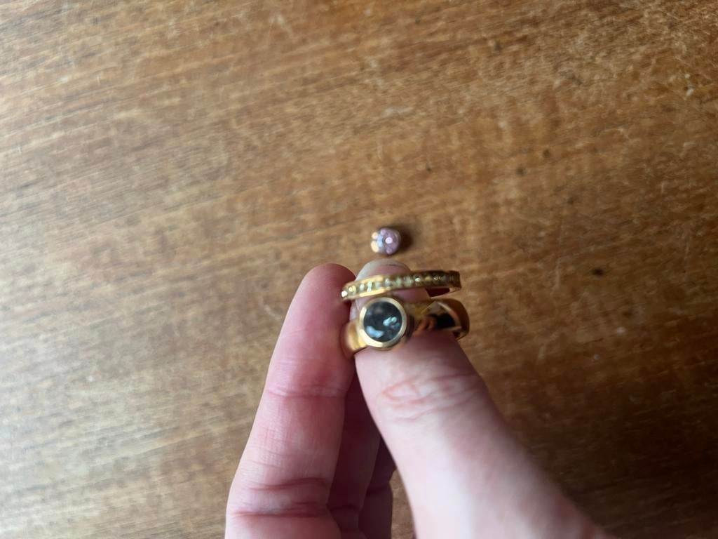 Twee Melano Ringen met Wisselsteen, Sieraden, Tassen en Uiterlijk, Ringen, Overige materialen, Ophalen of Verzenden, Zo goed als nieuw