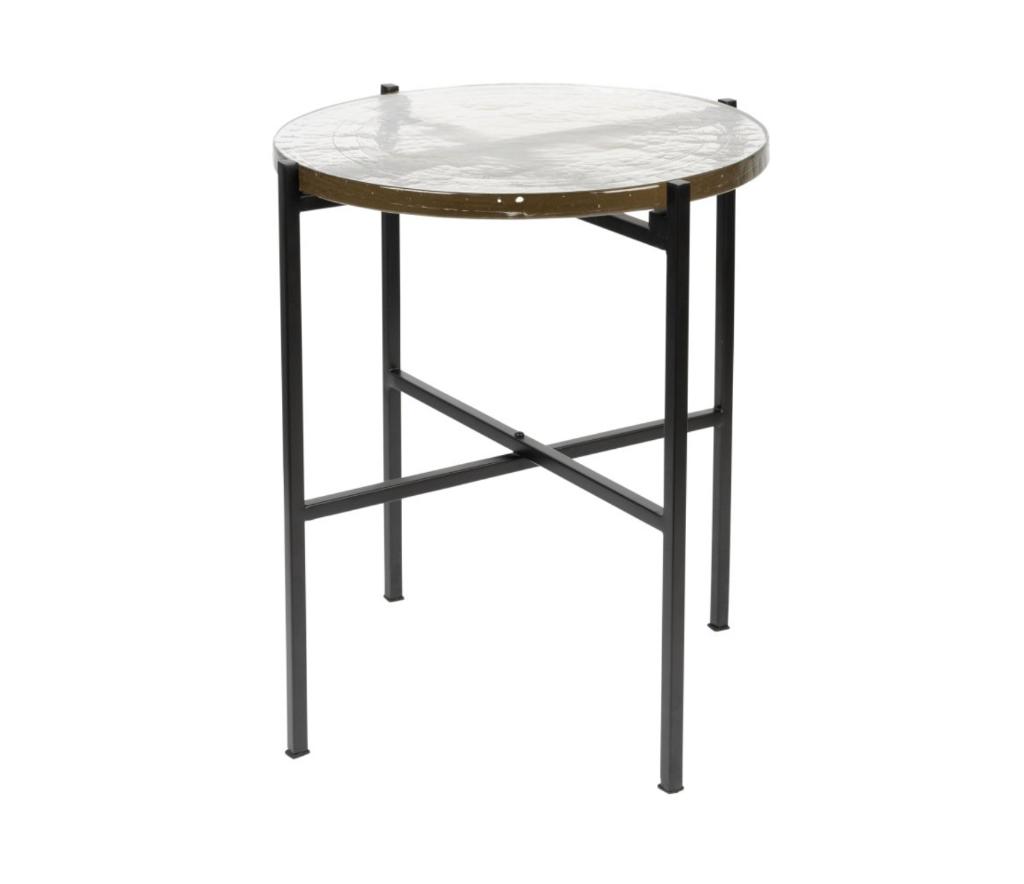 Dutchbone Vidrio bijzettafel zwart | Van €141, nu, 45 tot 60 cm, Minder dan 55 cm, Dutchbone, Rond