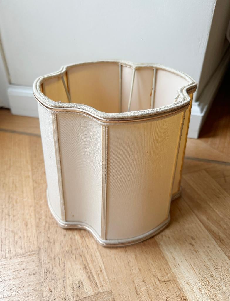 Lampenkapje vintage creme gouden bies retro brocante, Crème, Gebruikt, Ophalen of Verzenden, Overige vormen
