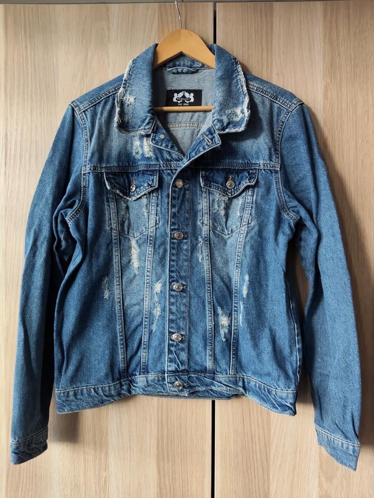 Laatste dagen !! Mooi heren spijkerjasje merk Pascucci mt L, Ophalen of Verzenden, Zo goed als nieuw, Blauw, Pascucci
