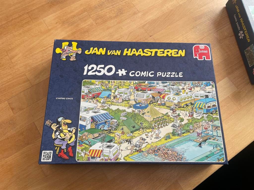 Jan van Haasteren - Camping Chaos - 1250 stukjes, Hobby en Vrije tijd, Ophalen, 500 t/m 1500 stukjes, Zo goed als nieuw, Legpuzzel