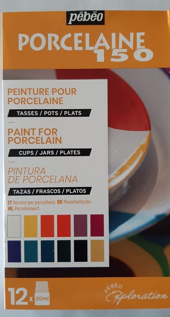 Pebeo porseleinverf 12x20ml met gratis 31 delig sjablonenset, Ophalen of Verzenden