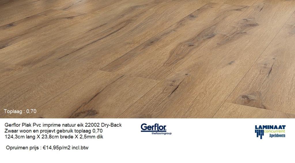 Plak Pvc Gerflor Imprime Natuur Eik Toplaag 0,70 €14,95m2, Plak Pvc vloer, Bruin, 75 m² of meer, Nieuw