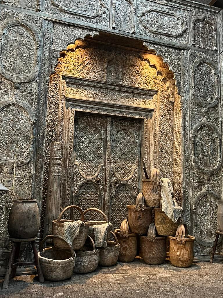 Uniek️ oude poort deur india dubbele deuren  houtsnijwerk, Ophalen, Gebruikt, Nvt, Nvt
