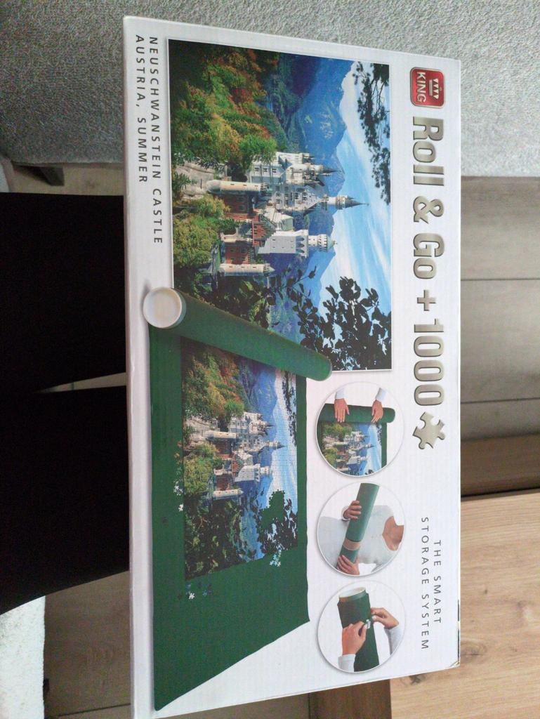 King Puzzle Roll & Go 1000 - Kasteel Oostenrijk, Hobby en Vrije tijd, Denksport en Puzzels, Ophalen, 500 t/m 1500 stukjes, Zo goed als nieuw