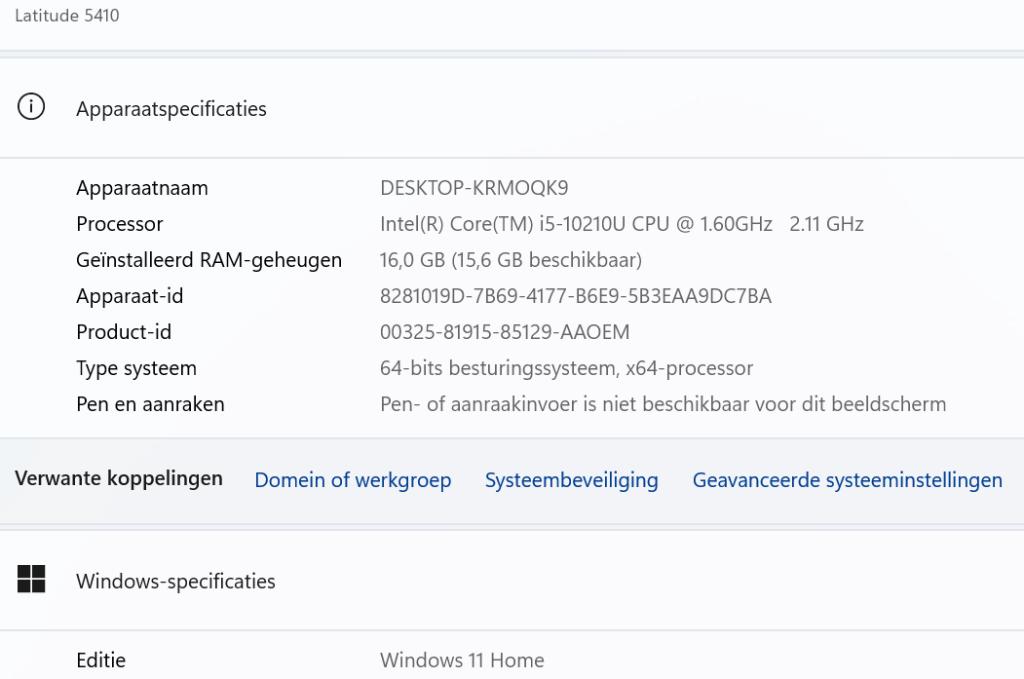 Dell Latitude 5410 , Core i5 1035G1 ,16 GB , Win11 Pro, Onbekend, 14 inch, Ophalen of Verzenden, Zo goed als nieuw