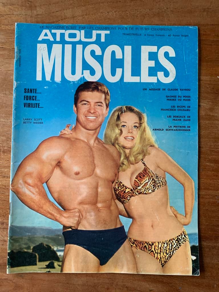 Frans bodybuilding fitness tijdschrift 1970 Schwarzenegger, Ophalen of Verzenden, Gelezen