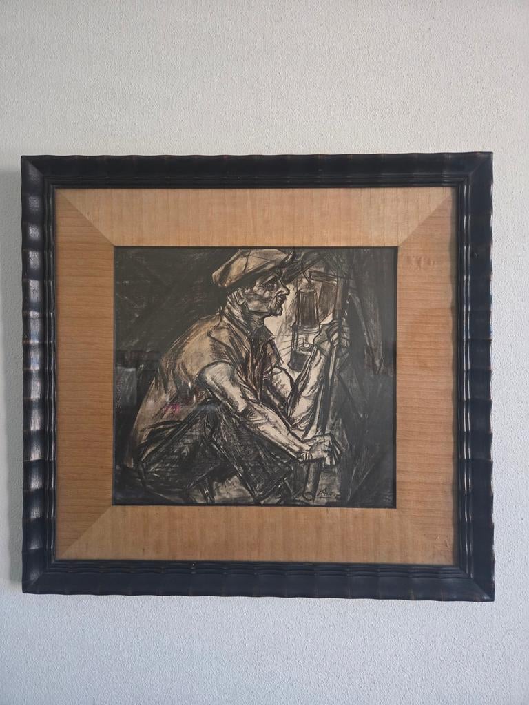 Jan Toorop - De Mijnwerker (iconische kleurenlitho), Antiek en Kunst, Ophalen
