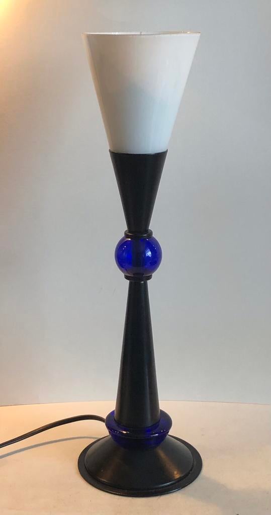 vintage designlamp in Memphis stijl jaren 80, Ophalen of Verzenden, Zo goed als nieuw, Glas, Minder dan 50 cm