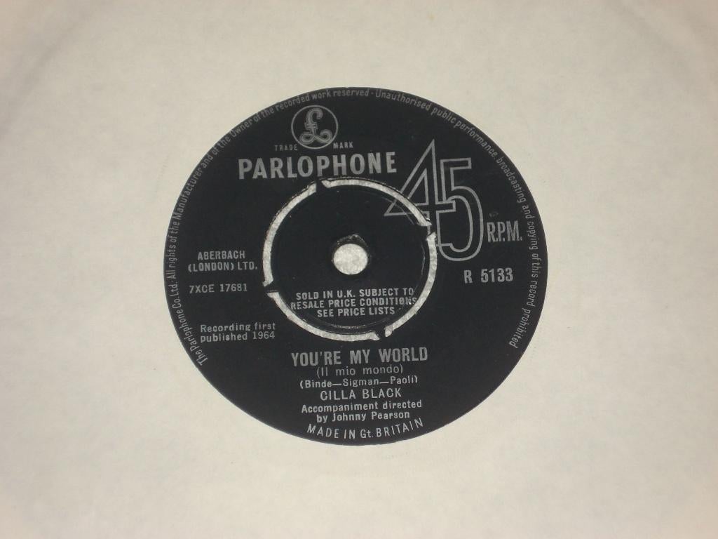 Cilla Black    Youre My World    UK     Orgineel, Cd's en Dvd's, Vinyl Singles, Ophalen of Verzenden, Zo goed als nieuw, Pop