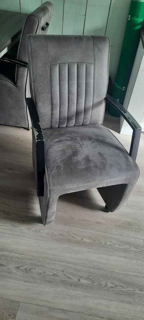Eetkamerbank + 2 stoelen op wielen, Ophalen, Gebruikt, Twee, Stof