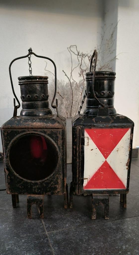 Antieke Duitse Treinlampen, Antiek en Kunst, Antiek | Lampen, Ophalen of Verzenden