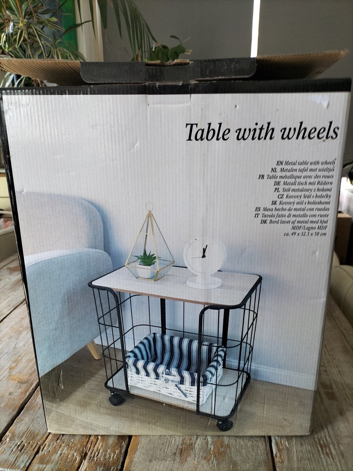Industriële tafeltje, Huis en Inrichting, Woonaccessoires | Krantenbakken en Lectuurbakken, Ophalen