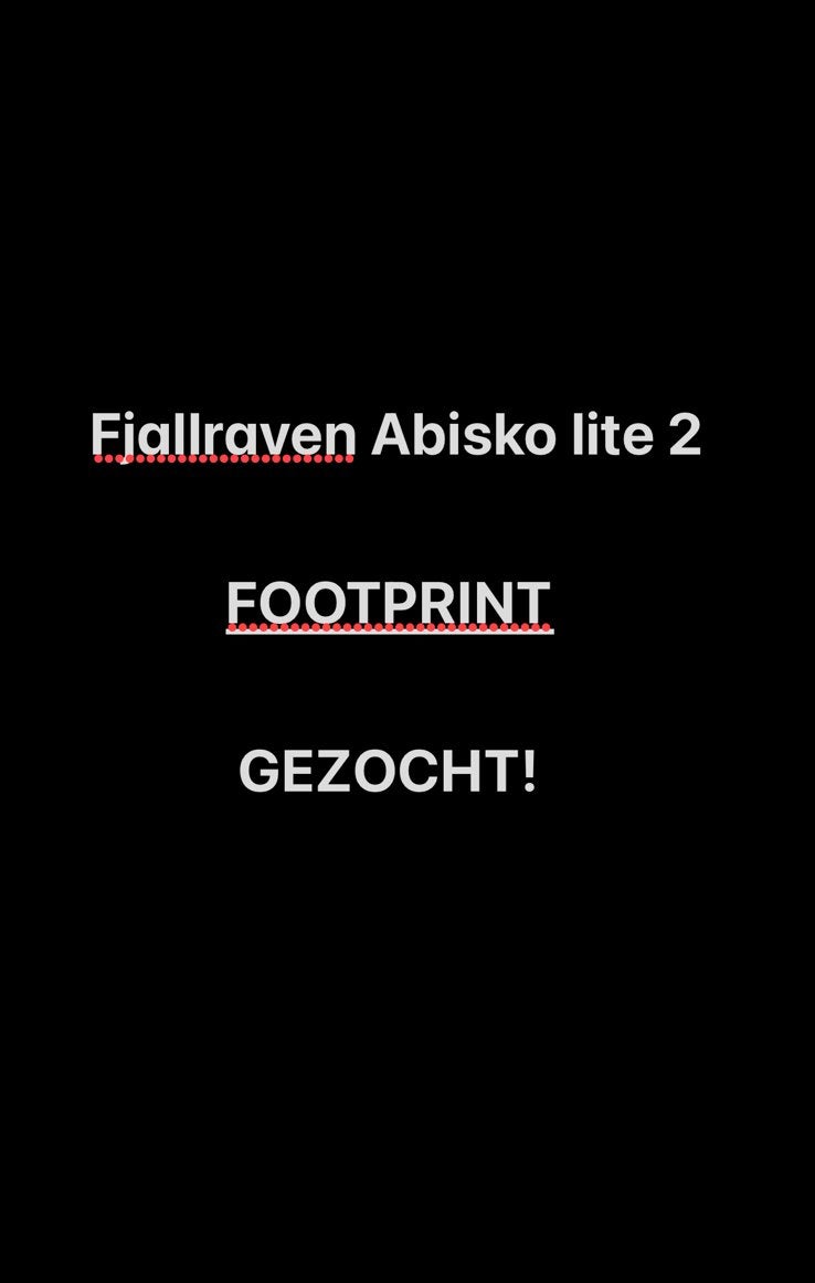 Footprint GEZOCHT!! (Fjallraven Abisko lite 2), Caravans en Kamperen, Ophalen of Verzenden, Zo goed als nieuw, Tot en met 2