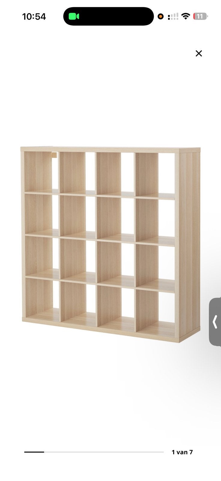 Ikea kallax kast in hout kleur, Ophalen, 50 tot 100 cm, Zo goed als nieuw, Minder dan 100 cm
