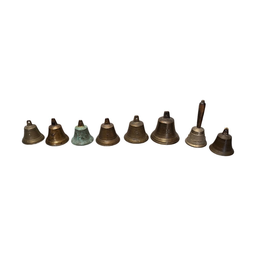 Oude bronzen bellen en tafelbel, begin 20e eeuw en later., Ophalen of Verzenden