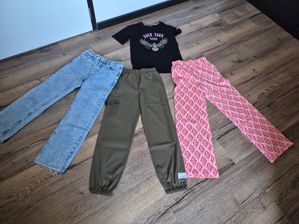 Kledingpakket Meisje: Shirt & 3 Broeken (Maat 140-146), Gebruikt, Meisje, Ophalen of Verzenden, Setje
