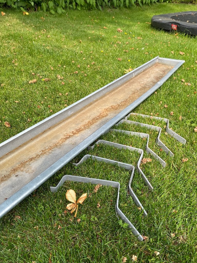 Dakgoot zink, Ophalen, 2 tot 4 meter, 60 tot 80 mm, Zo goed als nieuw