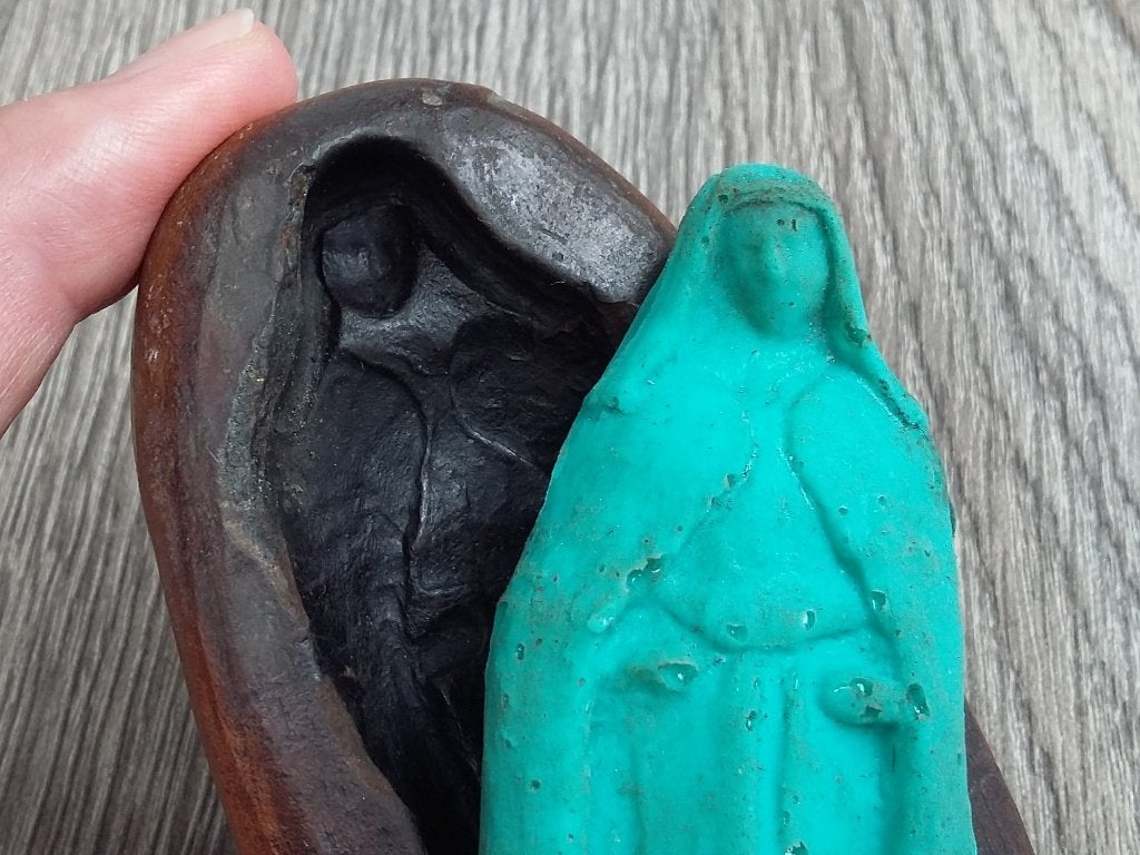 18 de eeuw Keramiek Vorm Mal voor Pijpaarde Heilige Beeld, Ophalen of Verzenden