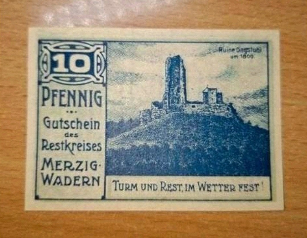Duits Notgeld Merzig-Wadern Noodgeld, Ophalen of Verzenden, Duitsland