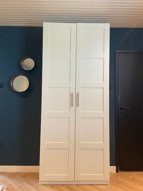 Ikea Pax kast wit met Bergsbo deuren, Ophalen, 200 cm of meer, 50 tot 100 cm, 25 tot 50 cm