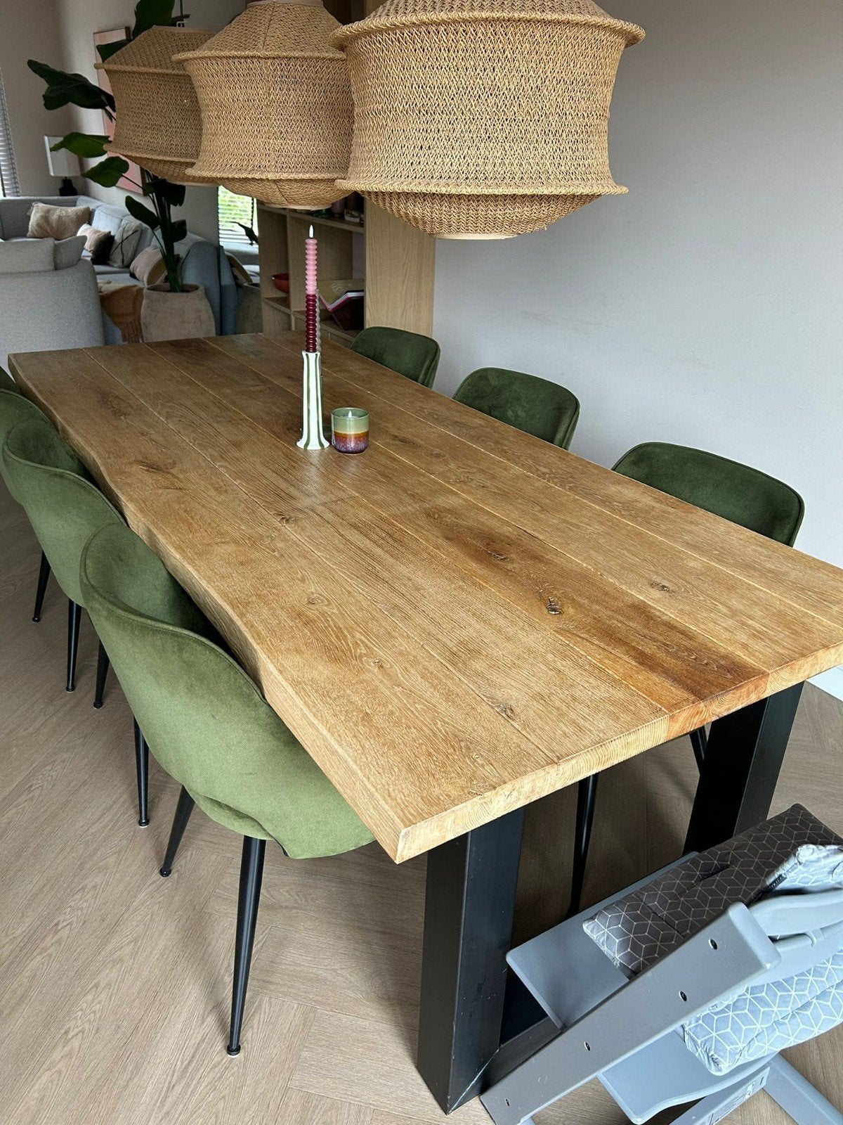 PRACHTIGE ROBUUSTE MASSIEF EIKEN EETTAFEL 240x100, Vijf personen of meer, Eikenhout, Industrieel, Modern, Landelijk, Rechthoekig
