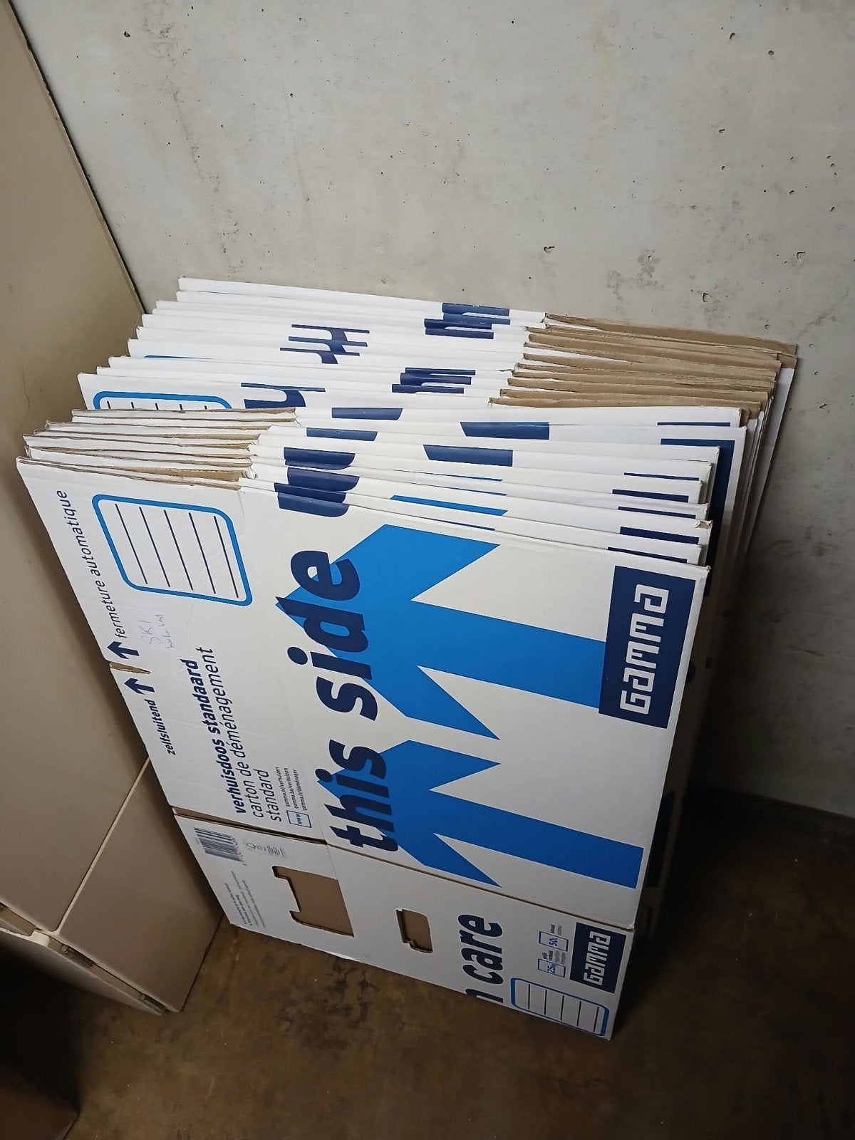 verhuisdozen gamma 20 stuks, Ophalen, Doos, Minder dan 50 cm, Zo goed als nieuw