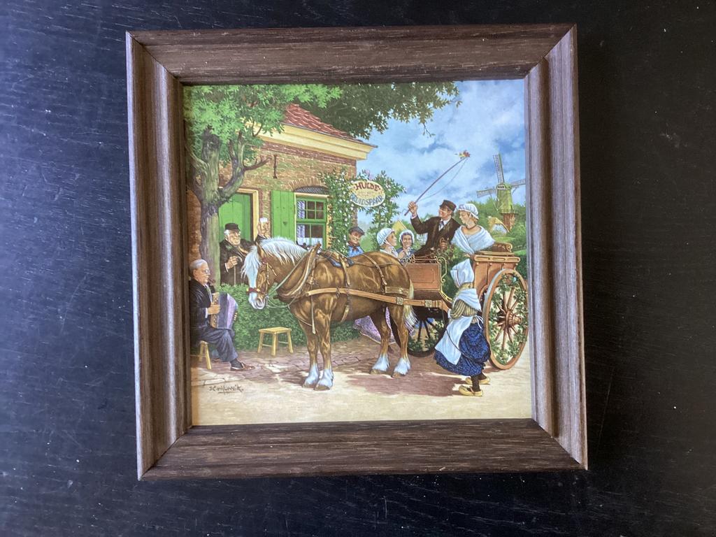 Vintage Ter Stege/ Mosa HULDE AAN HET BRUIDSPAAR wandtegel, Ophalen of Verzenden