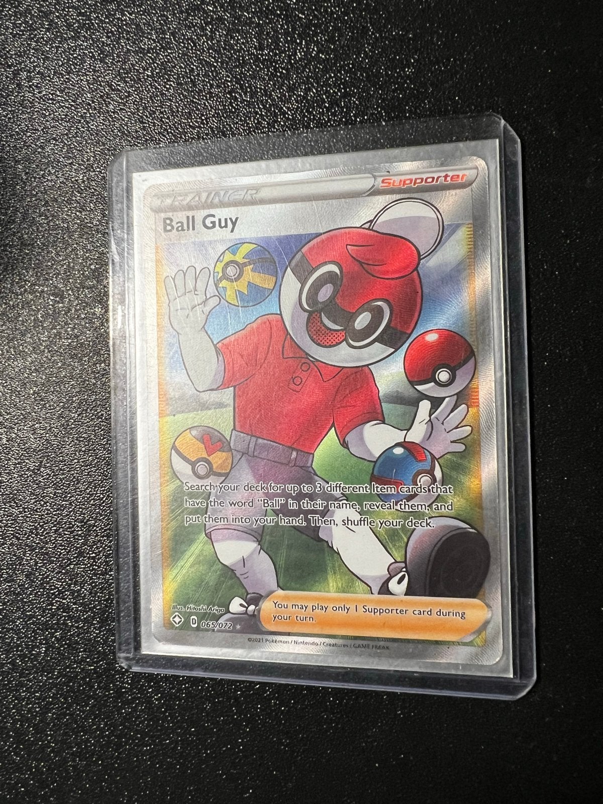 Pokemon Ball Guy Full Art Trainer Kaart (065/072), Ophalen of Verzenden, Zo goed als nieuw, Losse kaart, Foil