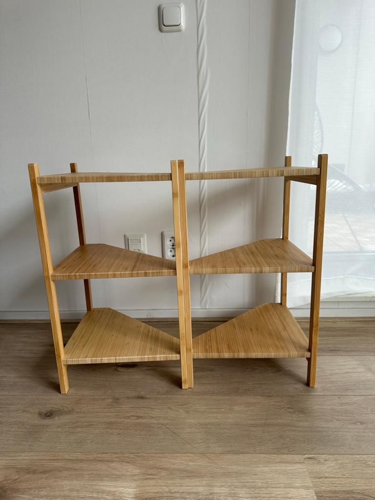 2 Badkamer-/ wastafelrekken bamboe ragrund (ikea), Huis en Inrichting, Badkamer | Badkamermeubels, Ophalen, (Half)hoge kast, 50 tot 100 cm