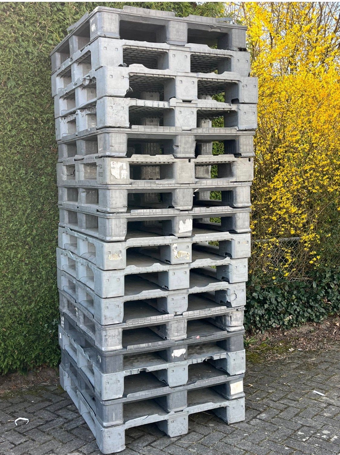 Te koop kunststof kunstof plastic blokpallets dichte dek, Ophalen of Verzenden, Gebruikt, Kunststof