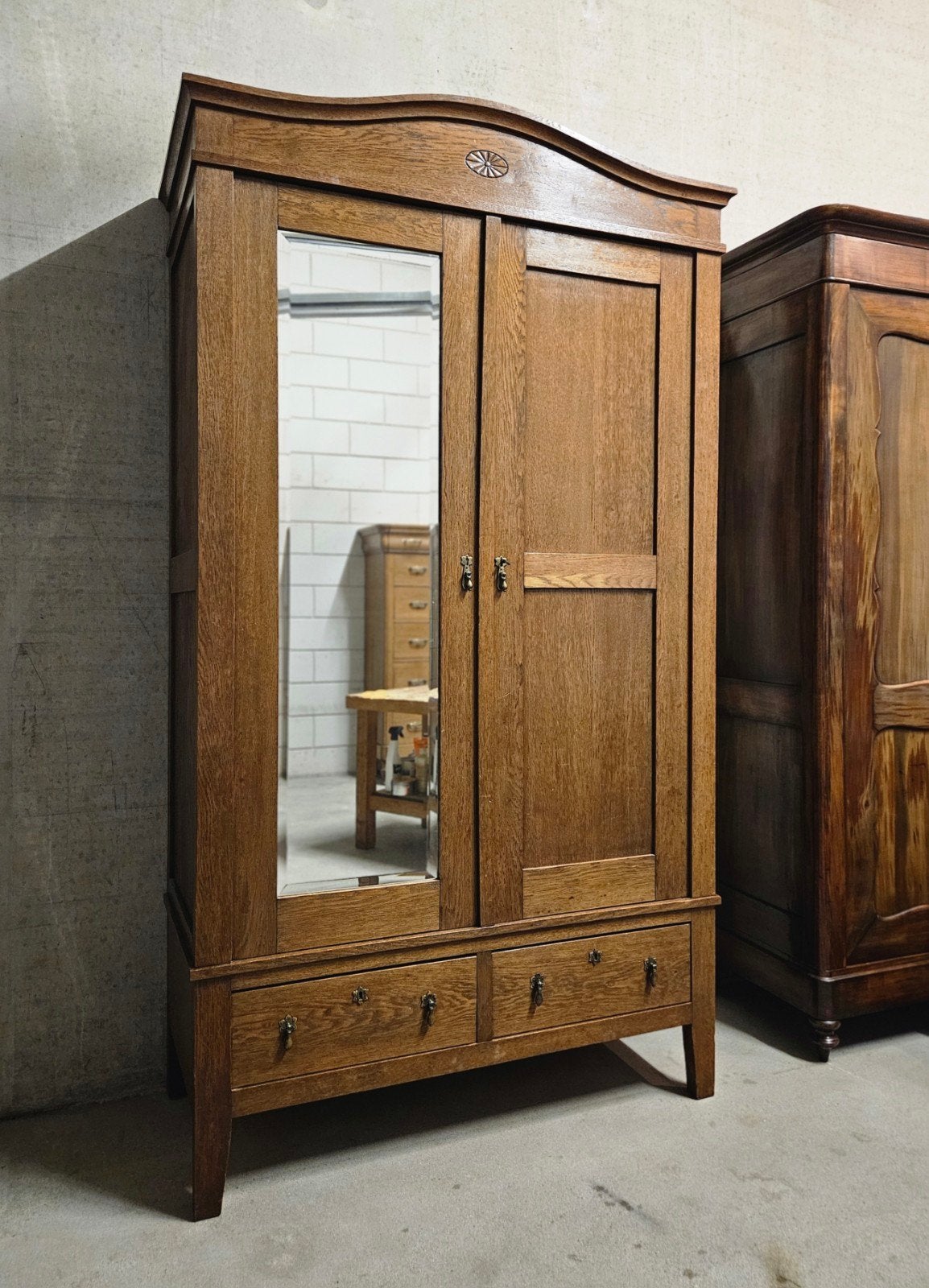 Antieke brocante Art Deco meidenkast vintage linnenkast, Ophalen of Verzenden