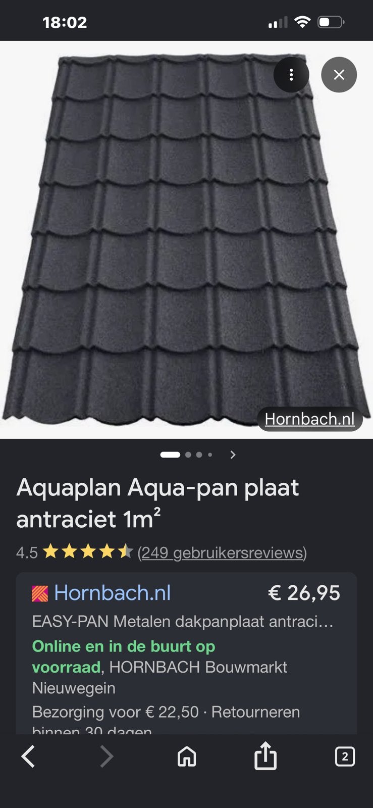 Aqua-pan plaat, Doe-het-zelf en Verbouw, Dakpannen en Dakbedekking, Steen of Klei, Ophalen of Verzenden, 15 m² of meer, Dakpannen