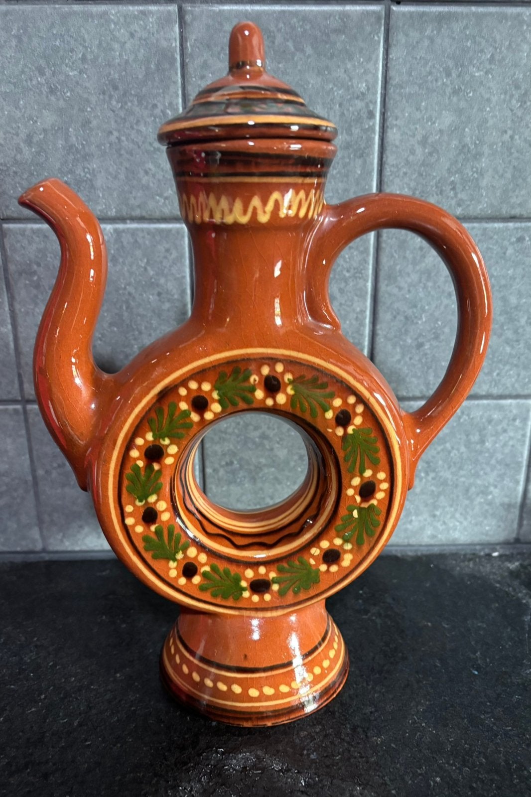 Vintage Poolse schenkkan/koffiepot van keramiek, Antiek en Kunst, Ophalen of Verzenden