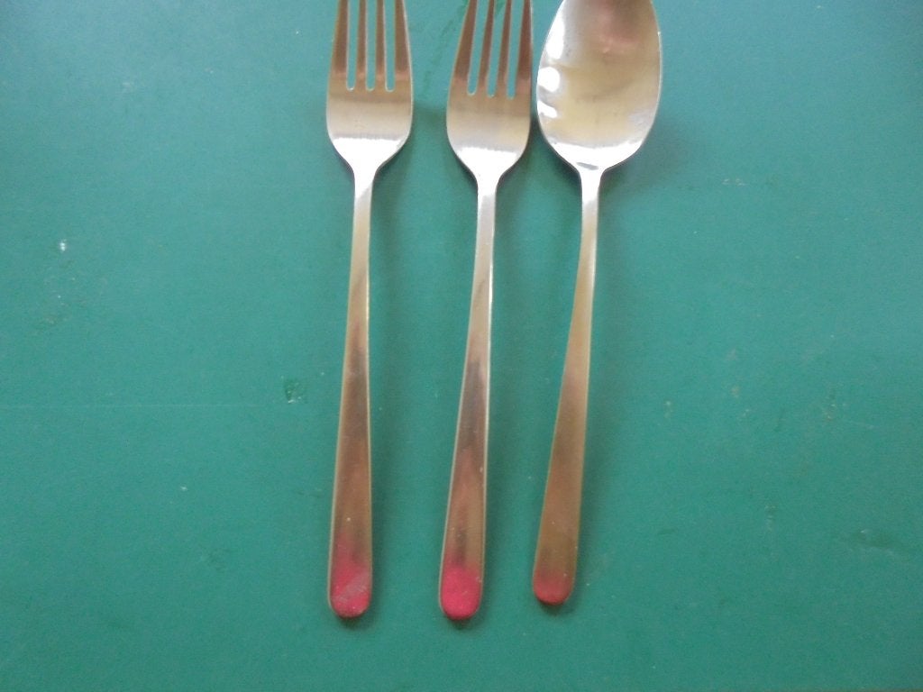 Gero zilmeta 18-0 2 vorken, Ophalen of Verzenden, Gebruikt, Rvs of Chroom