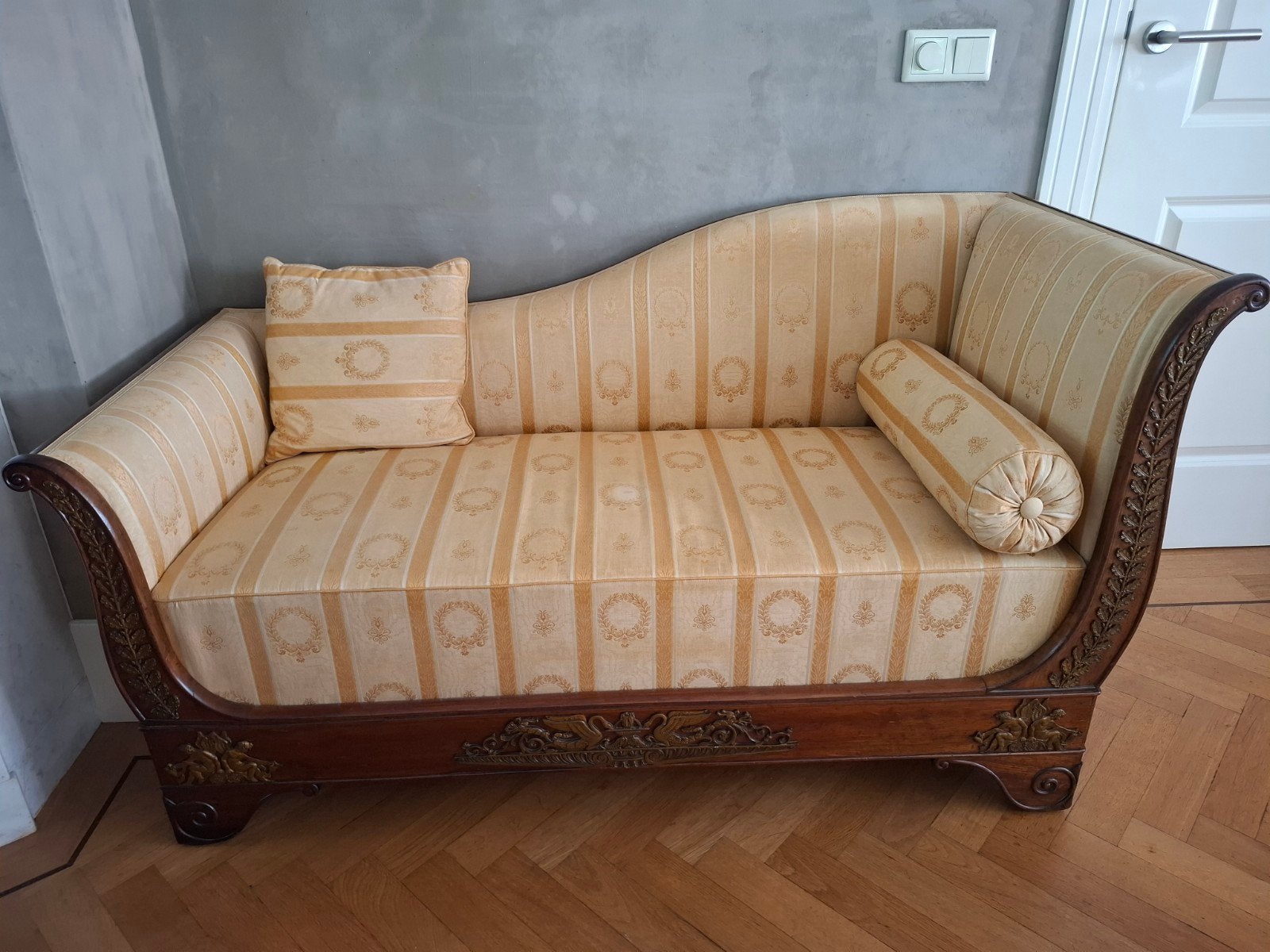 empire bankje, Huis en Inrichting, Ophalen of Verzenden, Tweepersoons, Stof, Minder dan 150 cm