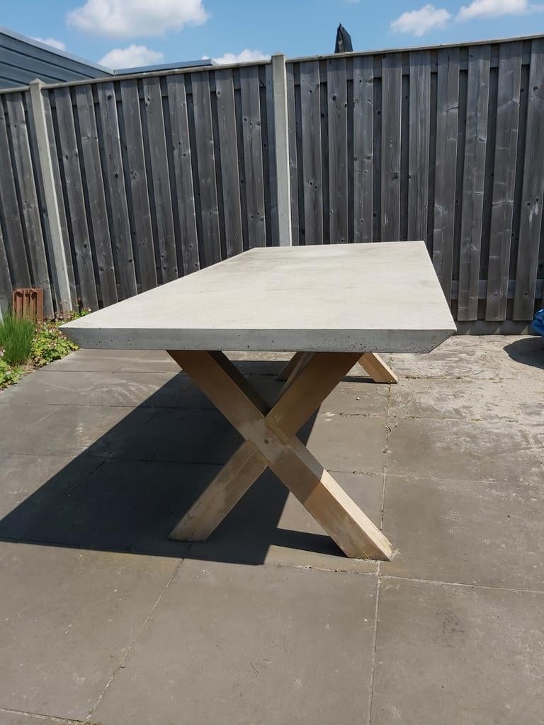 Betonlook tuintafel kay Karwei, Tuin en Terras, Ophalen, Gebruikt, Rechthoekig, Overige materialen