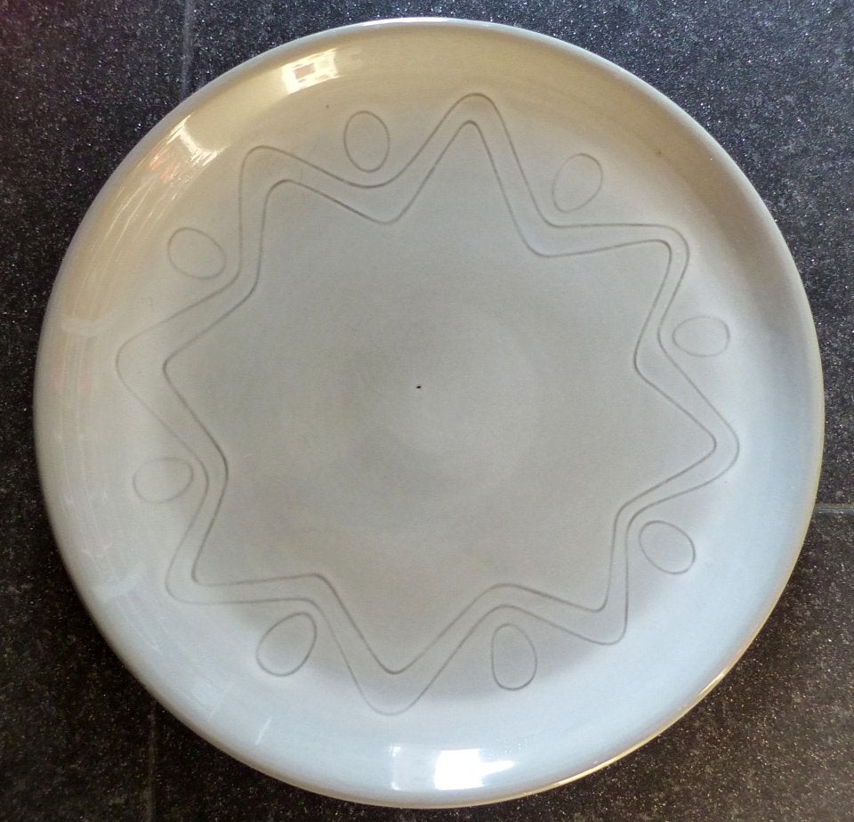 Fris Edam serveerschaal grijs 1950 W.H. de Vries bakfout, Ophalen, Gebruikt, Vintage, Schaal of Schalen