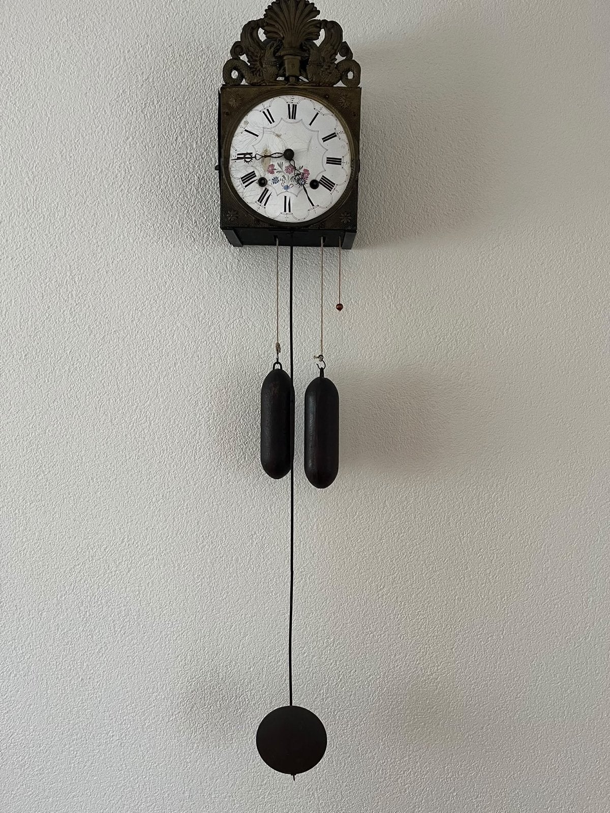 Antieke klok uit 1880 - Wandklok met Gewichten, Ophalen