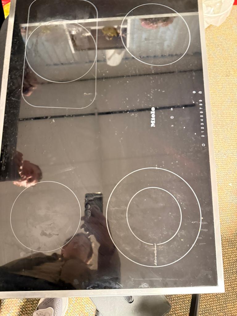 Miele Inductiekookplaat 4 Kookzones - 8 kW - Goede Staat, Ophalen, Gebruikt, 4 kookzones, Inbouw