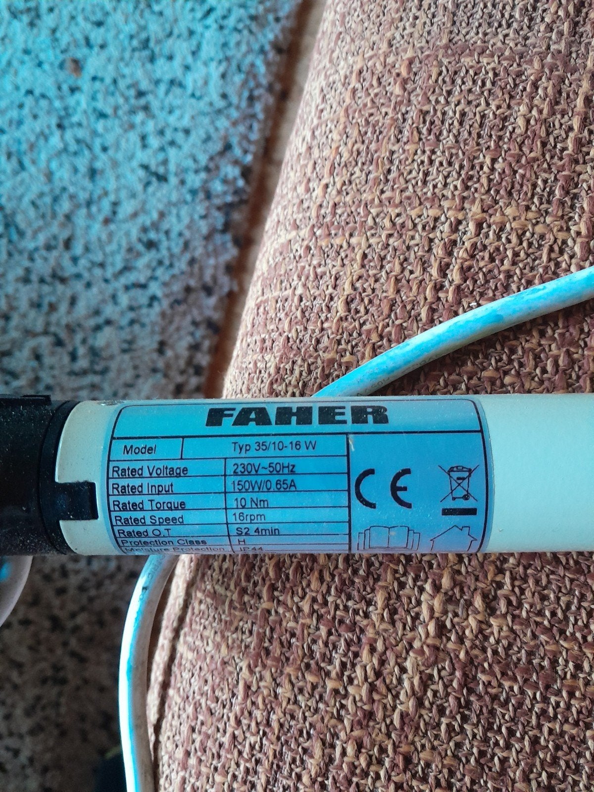 Faher rolluikmotoren (2 stuks) - Elektrische bediening, Gebruikt, Minder dan 100 cm, Wit, Ophalen of Verzenden