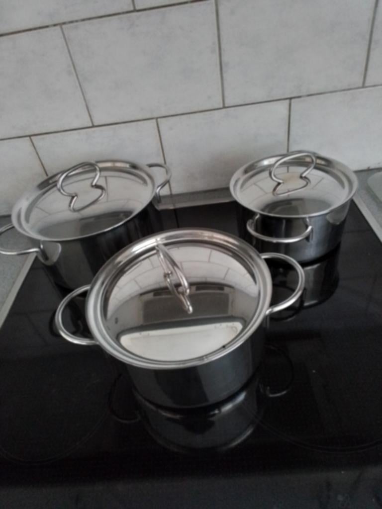 3 BK pannen Profiline  rvs,, Ophalen of Verzenden, Rvs, Pannenset