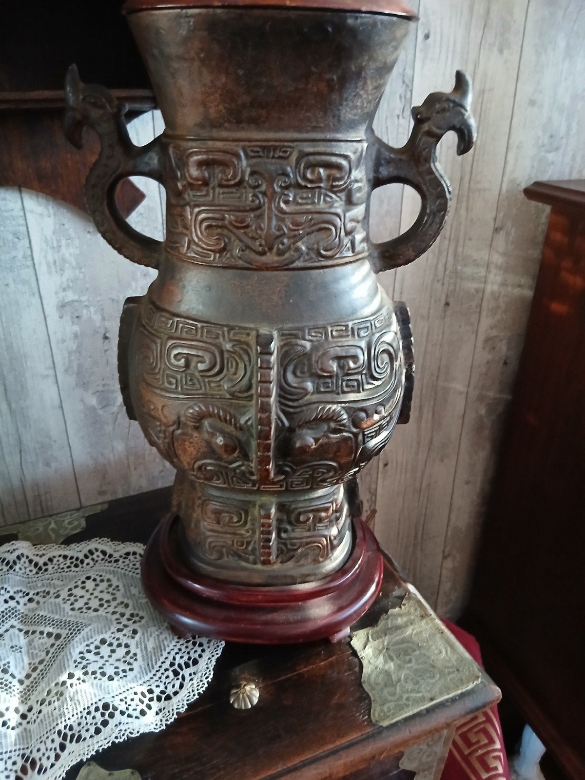 een.antieke.bronzen.vaas, Ophalen of Verzenden