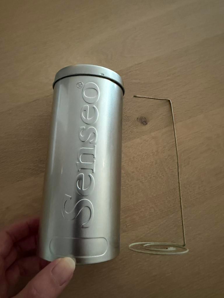 Senseo rvs blik voor koffiepads, Verzamelen, Blikken, Ophalen, Gebruikt, Koffie