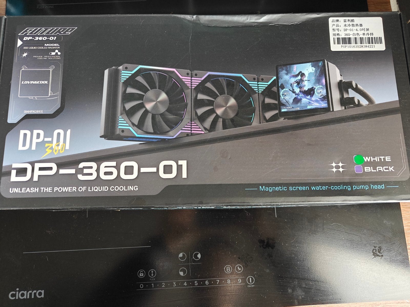 360mm LCD AIO Waterkoeling ARGB Wit AM5/LGA1851 – CPU Cooler, Ophalen of Verzenden, Zo goed als nieuw, Waterkoeling
